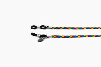 Bracelet à lunettes coloré ROSELLA soleash®, fait main, chaîne à lunettes en 3mm, jaune-rouge-bleu-vert 3