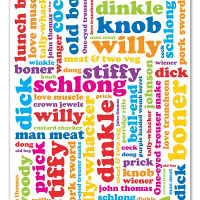 Cock Word Rude Gift Wrap **Pack of 2 Sheets Folded**