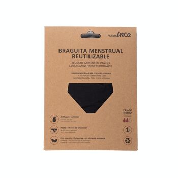 CULOTTE MENSTRUELLE ADULTE À ABSORPTION MOYENNE - TAILLE S (3 couleurs) 16