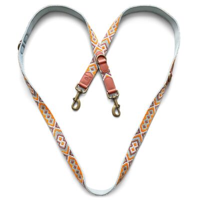 Premium leash - 3-way adjustable - 2m - mint/orange