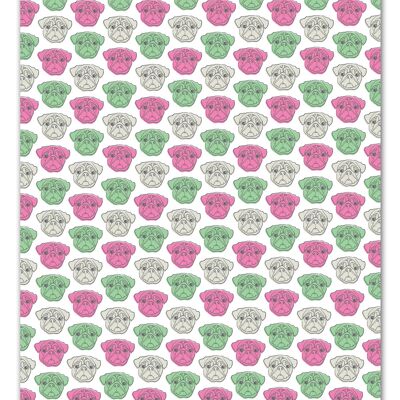 Pug Gift Wrap **Pack of 2 Sheets Folded**