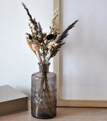 Bouquet de fleurs séchées en vase Noir
