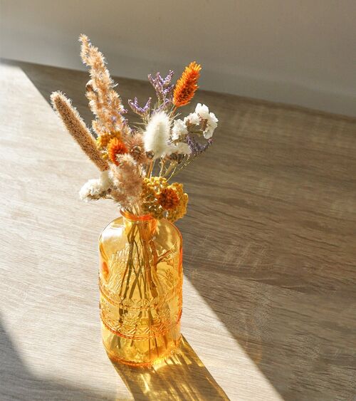 Bouquet de fleurs séchées en vase Jaune