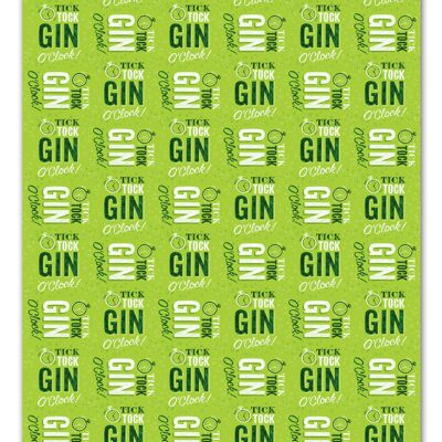 Gin O'Clock Funny Gift Wrap **Pack of 2 Sheets Folded**