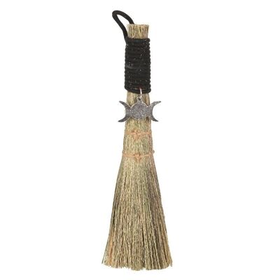 20cm Broom with Triple Moon Charm