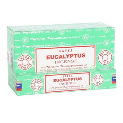 12 Packungen Eukalyptus-Räucherstäbchen von Satya