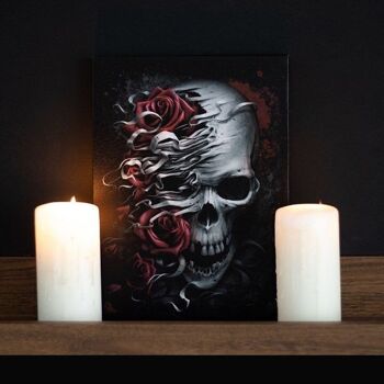 19x25cm Skulls n Roses Plaque en Toile par Spiral Direct 4
