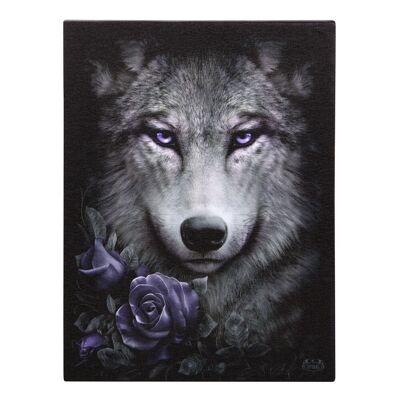 Plaque en Toile Wolf Roses 19x25cm par Spiral Direct