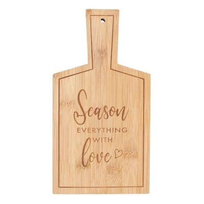 Season Everything with Love Tabla de servir de bambú