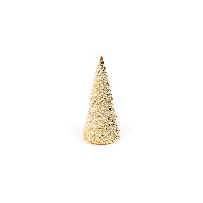 HV Golden Xmas Tree Figurine L - 8x8x20 cm - Ceramica