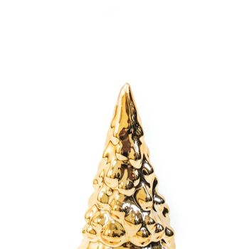 Figurine sapin de Noël doré HV L - 8x8x20 cm - Céramique 2