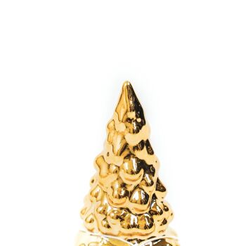 Figurine sapin de Noël doré HV S - 5x5x11 cm - Céramique 2