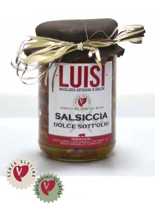 Barattolo di salsiccia stagionata Dolce  in olio extravergine di oliva