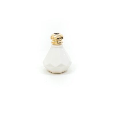 HV Home de Cologne Vase - White/Gold - 10.6x10.6x14.8CM