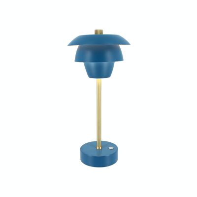 DESIGNER RECHARGEABLE BLUE AND GOLD TABLE LAMP HT31CM MOXY