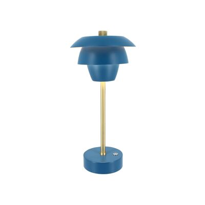 LAMPADA DA TAVOLO RICARICABILE DESIGNER BLU E ORO HT31CM MOXY