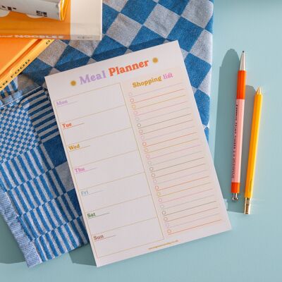 A5 Colourful Meal Planner & Shopping List
