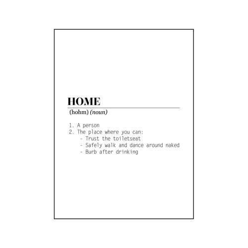 HV Home Dictionary Poster - A3