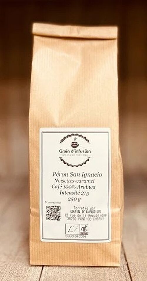 Café artisanal Pérou La Coipa San Ignacio - Misión Verde - Lavé, BIO Grain d'infusion torréfacteur