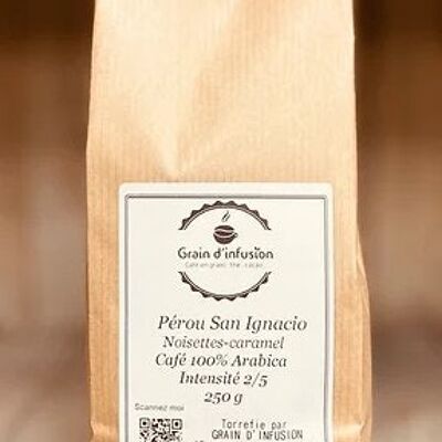 Café artesanal Perú La Coipa San Ignacio - Misión Verde - Lavado, ORGÁNICO Grano de infusión tostador