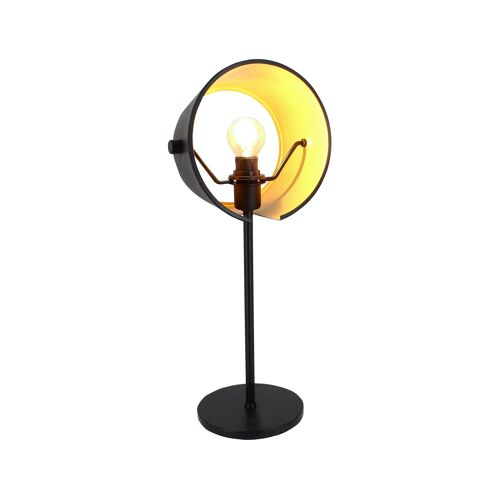 LAMPE A POSER EN MÉTAL NOIR ET DORÉ HT 40CM TRENDY