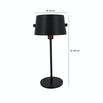 LAMPE A POSER EN MÉTAL NOIR ET DORÉ HT 40CM TRENDY 5