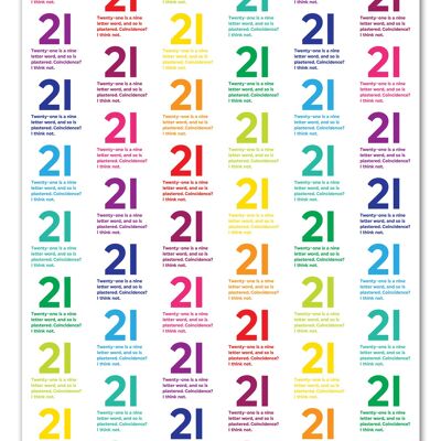 21 Quotish Gift Wrap - 21st Birthday **Pack of 2 Sheets Folded**