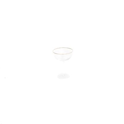 HV Bicchiere da champagne con bordo dorato - 11x15 cm - Set di 2