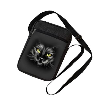 Borsa A Tracolla Unisex Nero In Feltro Bustina Linea Bertoni