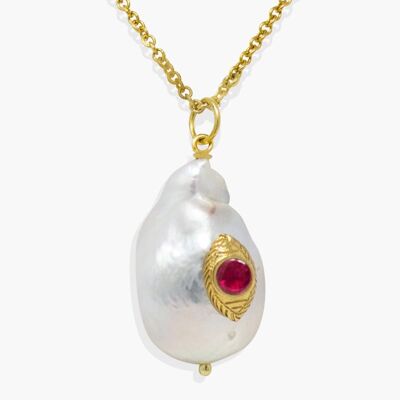 The Eye Pink Ruby Pendant Necklace