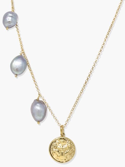 The Lion Gold-plated Pearl necklace