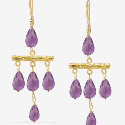 Tiziana Gold Vermeil Amethyst Statement Earrings