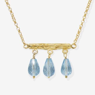 Tiziana Halskette mit blauem Topas aus Gold-Vermeil