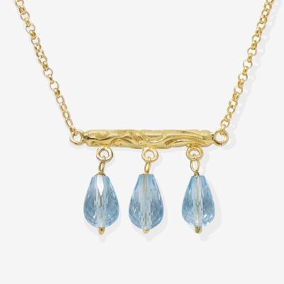 Collier Tiziana Or Vermeil Topaze Bleue