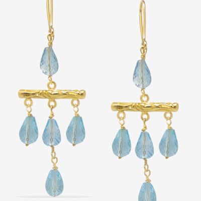 Tiziana Gold Vermeil Blue Topaz Statement Earrings