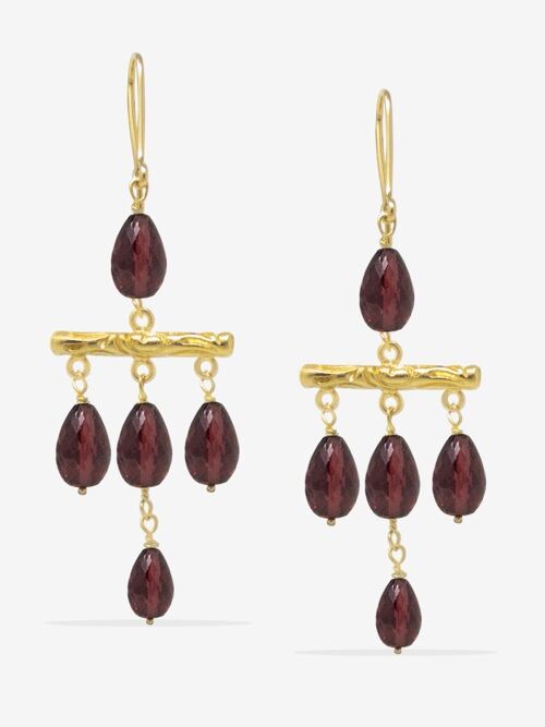 Tiziana Gold Vermeil Garnet Statement Earrings