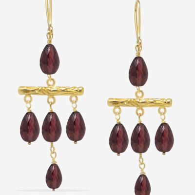 Tiziana Gold Vermeil Garnet Statement Earrings