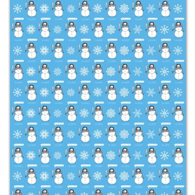 Jon Snowman Gift Wrap **Pack of 2 Sheets Folded**