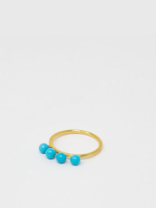 Turquoise Beads Stacking Ring