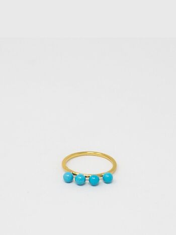 Bague Superposable Perles Turquoise 2