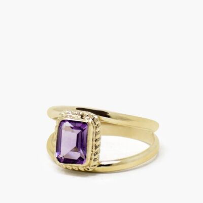 Luccichio Gold Vermeil Amethyst Stacking Ring