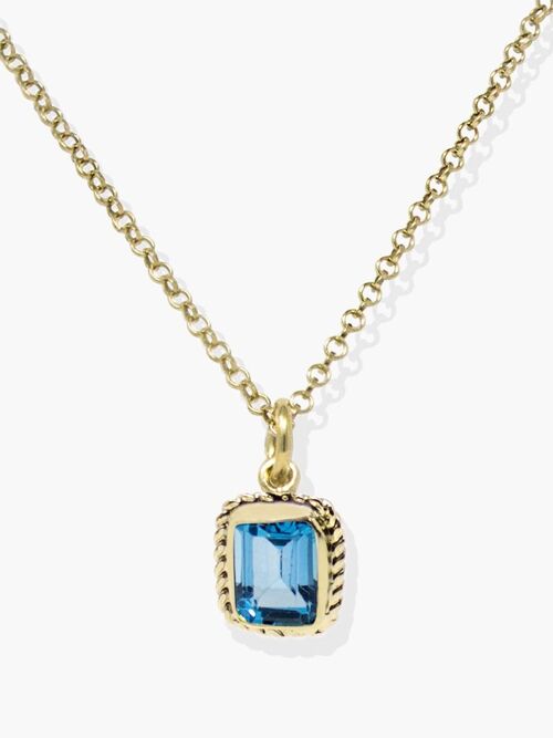 Luccichio Gold Vermeil Blue Topaz Necklace