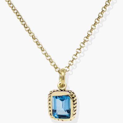 Luccichio Gold Vermeil Blue Topaz Necklace