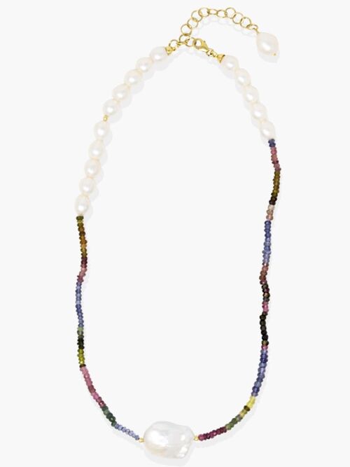 Venezia Multicolor Tourmaline & Pearl Necklace