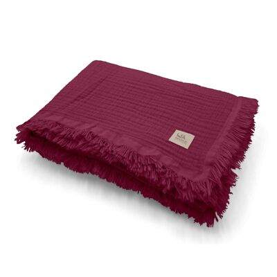 Daniela Muslin Throw Blanket • Red Violet