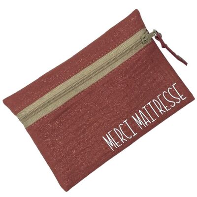 Pochette S, "Merci maitresse", Scintillant terracota