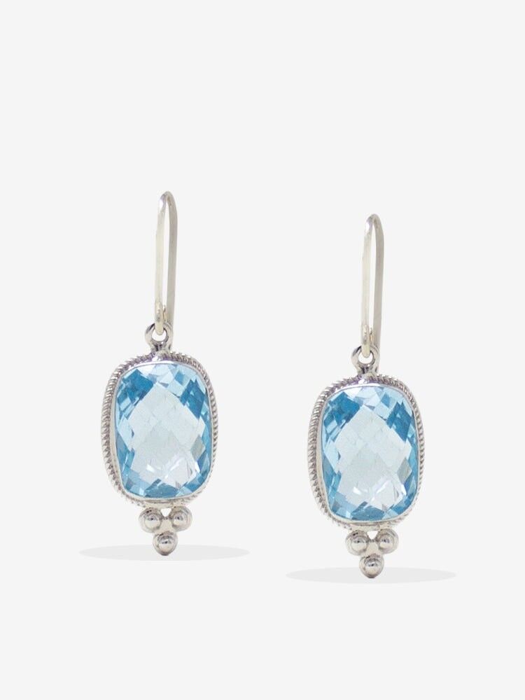 Boucles d'Oreilles Vesta Topaze Bleue