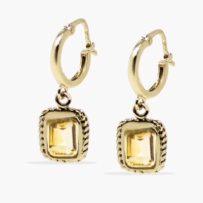 Luccichio Gold Vermeil Citrine Hoop Earrings