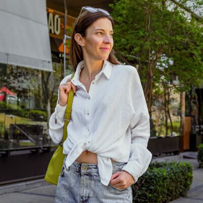 Blusa Oversize Muselina "Maja" • Blanco Roto