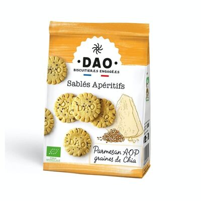 Galletas de mantequilla DAO - Parmesano A.o.PAG. y semillas de chía orgánicas